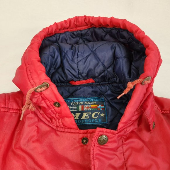 VINTAGE Unisex! *MEC* EUROPEOPLE Outdoor Winter Hoodie Jacket Size 40 (S/M) Red - Picture 6 of 16